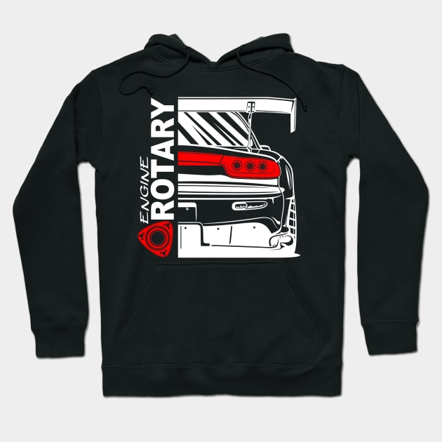 Mazda RX7 Rotary Engine Hoodie by gaplexio